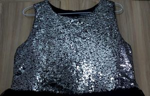 Black Silver Sequence Girls Frock