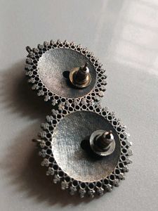 Oxidized Silver Ethnic Earrings