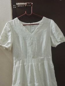 White Tiered Midi Dress
