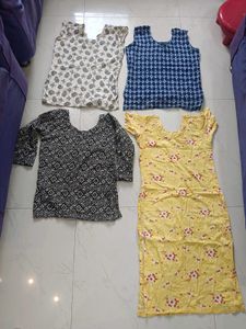 Set of 4 (Combo) Indian Short kurtis