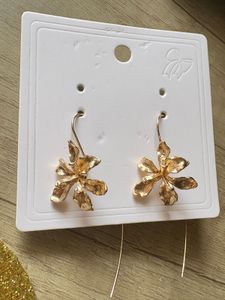 Gold Flower Drop Earrings