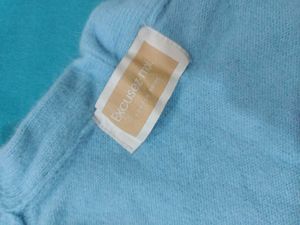 Blue V-Neck Knit Sweater
