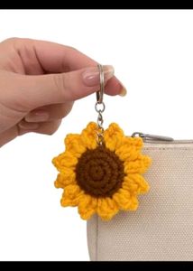 Sunflower Crochet Keychain