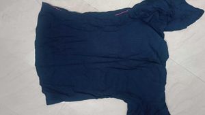 Navy Blue Polka Dot Top