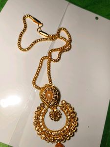 Beautiful Golden Kundan Nackless With Heavy Earing