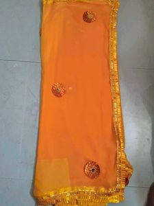 Orange Embellished Dupatta