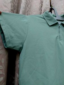 Green Zip Polo Shirt