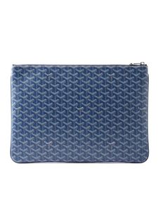 GOYARD Senat Clutch Navy Blue Goyardine