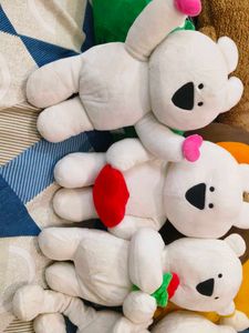Adorable White Teddy Bears Lot