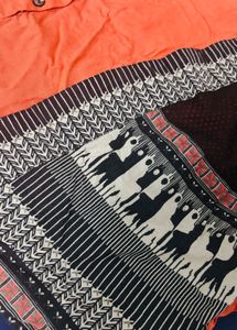 Orange Ethnic Kurta Set with Jacket