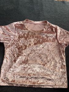 rose gold velvet crop top