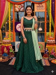 Green Lehenga Navratri