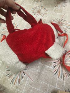 Cute White &amp; Red Faux Fur Animal Bag