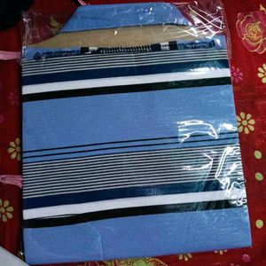 Men's Blue Striped Polo Shirt