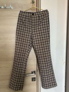 Trendy Plaid Flare Pants