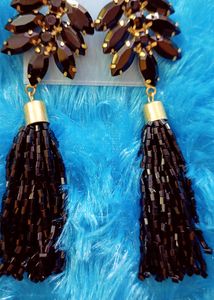Black Earings With Beautiful Design  Long Party Wear