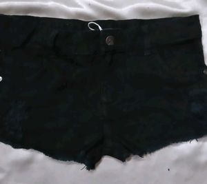 Black Denim Shorts