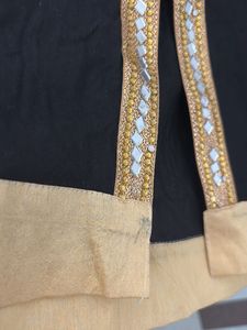 Elegant Black Kurta with Golden Embellishments