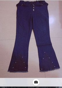 Bell Bottom Blue Jeans , Size28 , Fully Designed