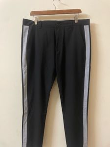 Black Pants with Side Stripe