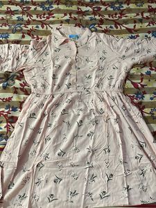 Cute Pink Floral Shirt Dress