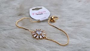 Rose Gold American Diamond Bracelet Free Size