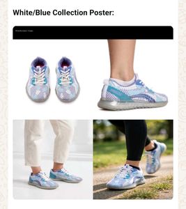 White &amp; Blue Plaid Sneakers
