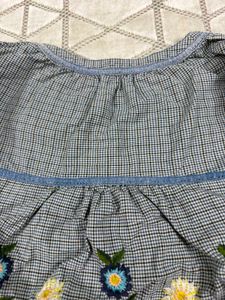 Embroidered Black &amp; White Checkered Kurta