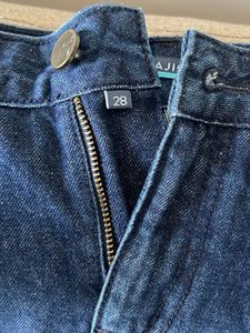 Blue Denim Distressed Skirt