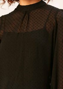 Sheer Black Polka Dot Top