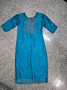 Teal Embroidered Kurta