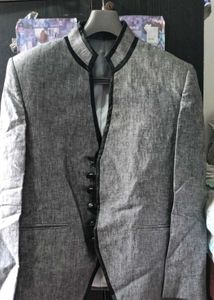 Grey Bandhgala Style Jacket