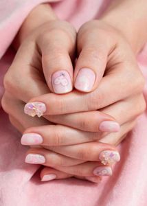 Cute Pink Heart Nail Art