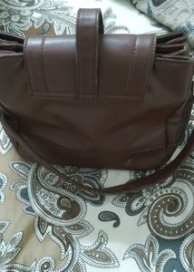 Classic Brown Faux Leather Shoulder Bag