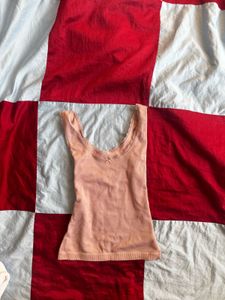 Pink Lace Trim Camisole Top