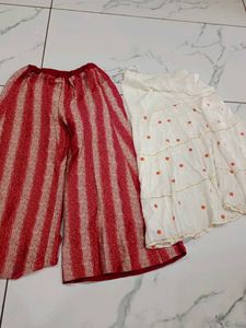 Stylish Ethnic Palazzo Pants & Skirt Set