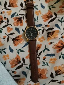 Classic Brown Leather Strap Watch