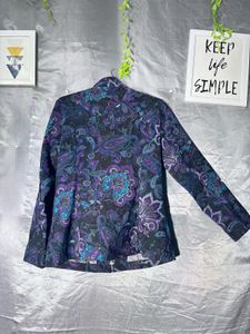 Paisley Print Zipper Jacket