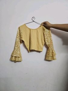 Readymade Blouse.it is expandable.3/4 Frill Sleeve