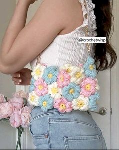 Handmade Crochet Flower Bag