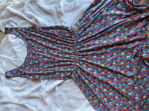 Blue Floral Print Midi Swimming Dress