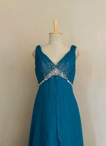 Sparkling Teal Evening Gown