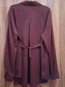 Stylish Maroon Button-Up Shirt