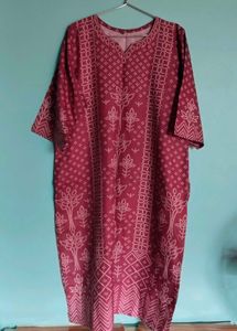 Maroon Printed Kurti