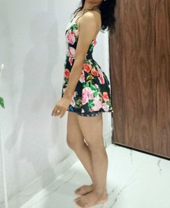 Stylish beach style Floral Print Playsuit