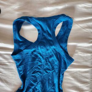 Blue Racerback Mini Bodycon Dress