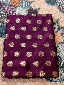 Deep Purple Saree with Gold Motifs