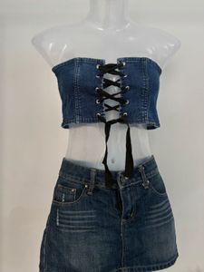Denim Corset Top