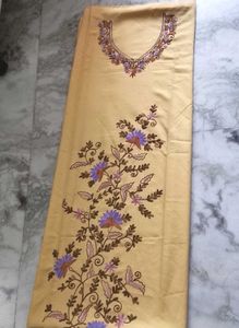 unstitched kashmiri embroidery full suit piece