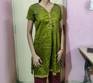 Green Short Kurti For Women